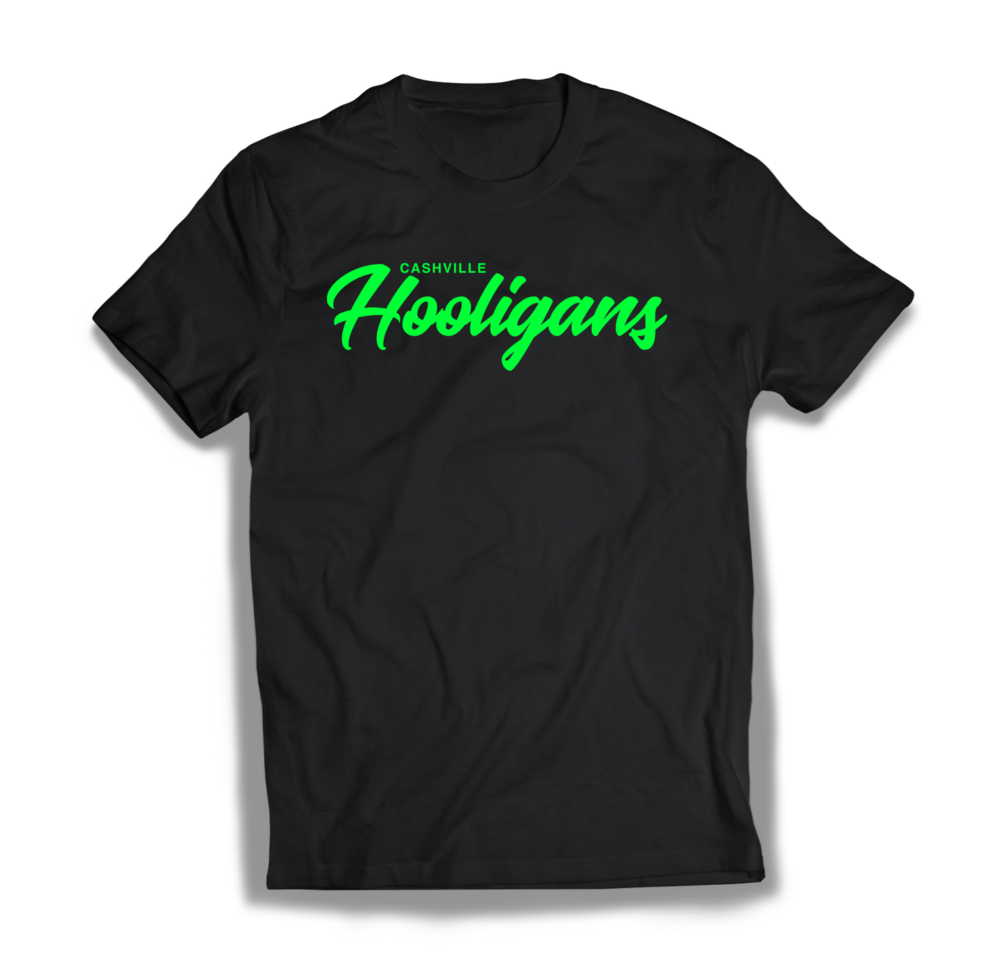 Reckless Neon Green- black Hooligan Tee