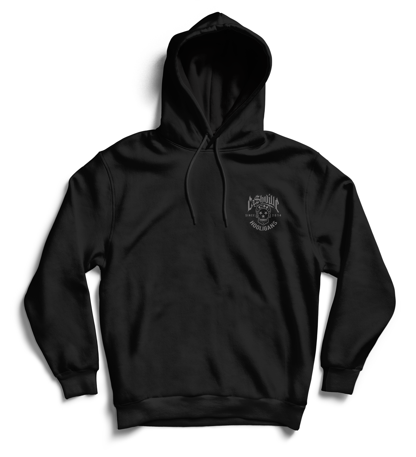 Hooligans Front & Back Hoodie Grey LOGO